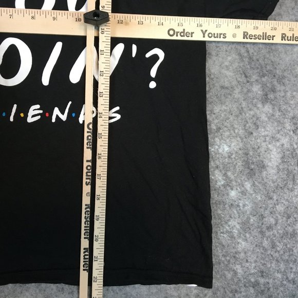 FRIENDS T Shirt XL 14 16 Girls Black Crew Neck Short Sleeve Graphic How You Doin - Picture 6 of 10